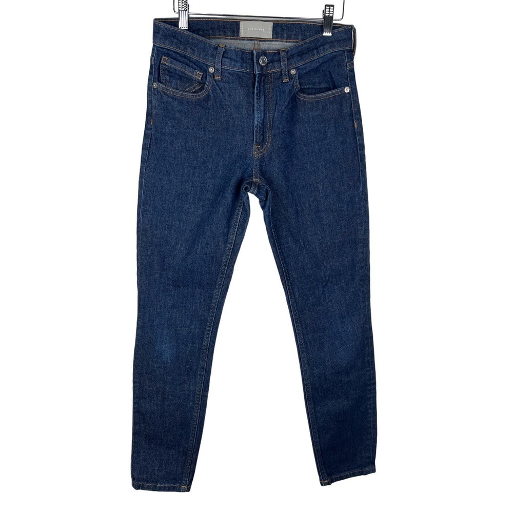 Everlane Women's Size 27 Jeans Tapered Blue Stretch Denim Medium Wash High Rise